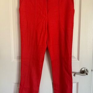 Women's Diane Von Furstenberg DVF Bright Orange Ankle Pants Trousers Size 4